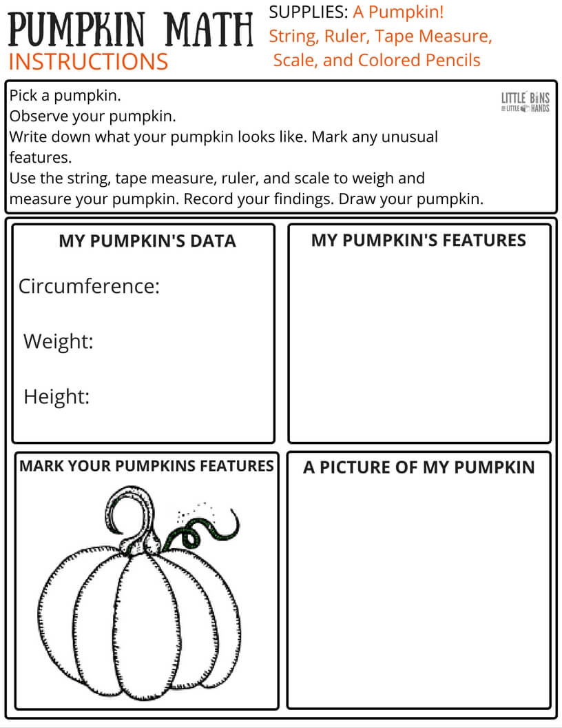 Pumpkin Math Worksheets Kindergarten