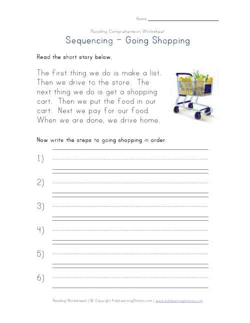 Read And Sequence Shopping Story