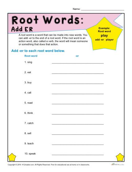Root Words Worksheets