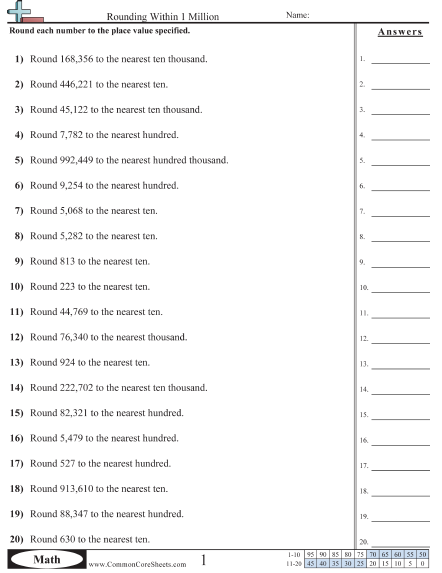 Rounding Worksheets