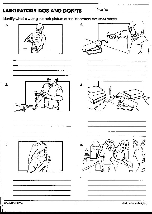 Science Safety Worksheet