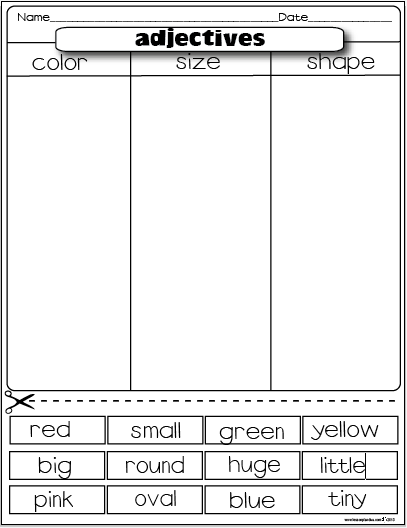 The Lesson Plan Diva  Freebies Color  Size  Shape Sorting Activity