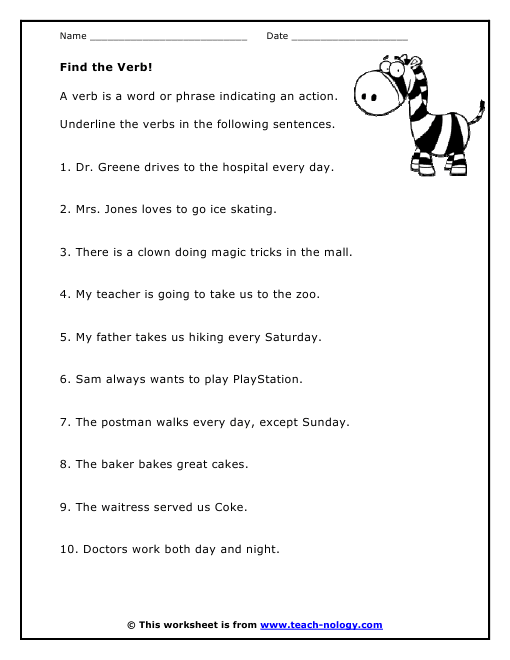 To Be Verbs Worksheet Worksheets For All