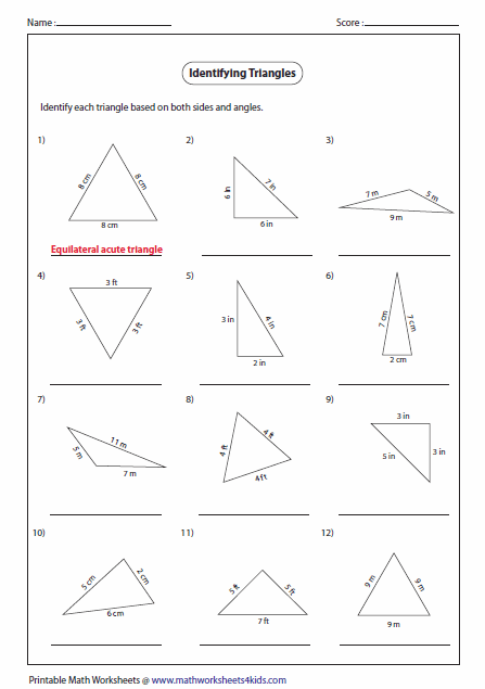 Triangle Classification Worksheet Free Worksheets Library