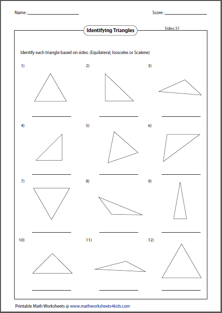 Triangles Worksheet