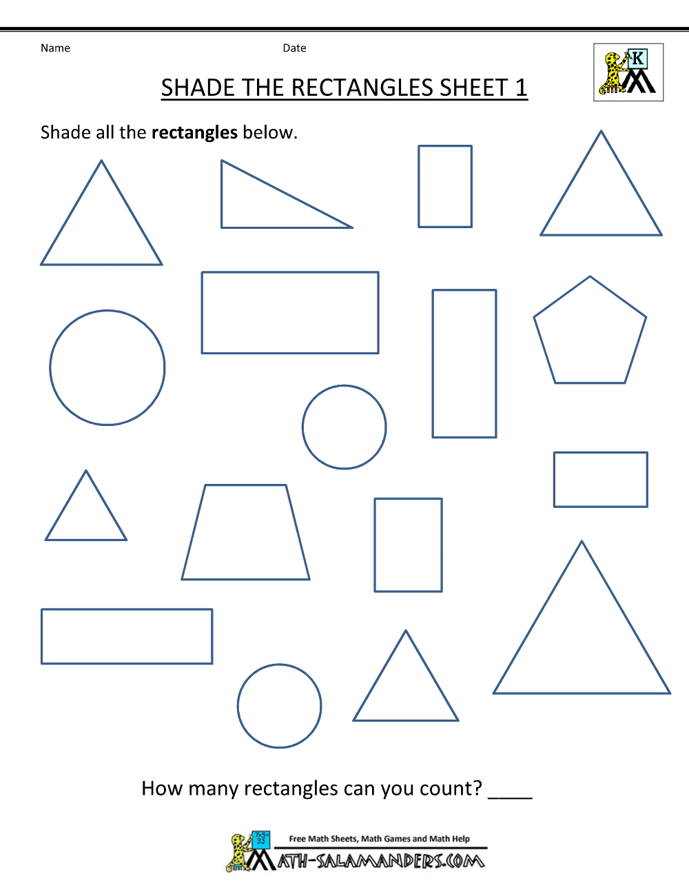 Shapes Maths Worksheets