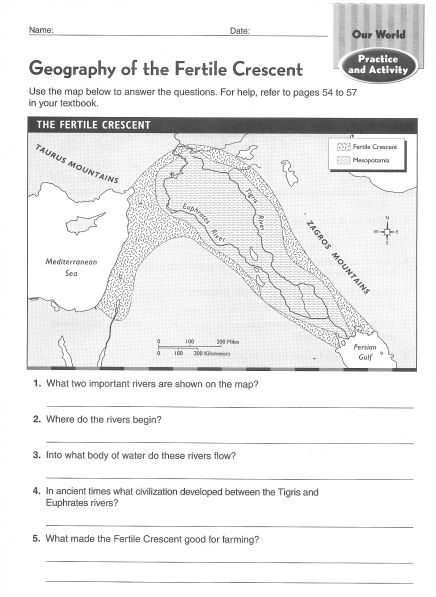 Worksheet Fertile Crescent Geography Printable
