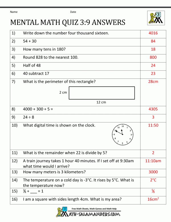 Worksheet Templates   First Grade Mental Math Worksheets Grade 9