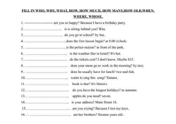 101 Free Word Order Worksheets