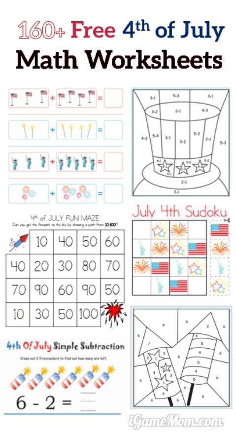160+ Fourth Of July Printable Math Worksheets