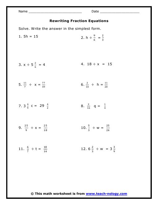 2 Step Equations Worksheets 7th Grade Worksheets For All