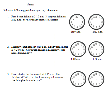 3rd Grade Elapsed Time Worksheet Worksheets For All