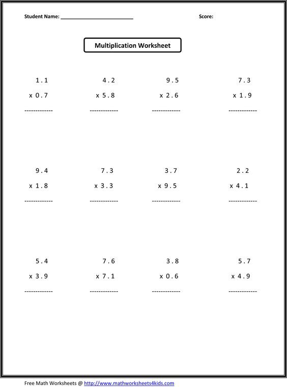 7th Grade Math Worksheets With Answers