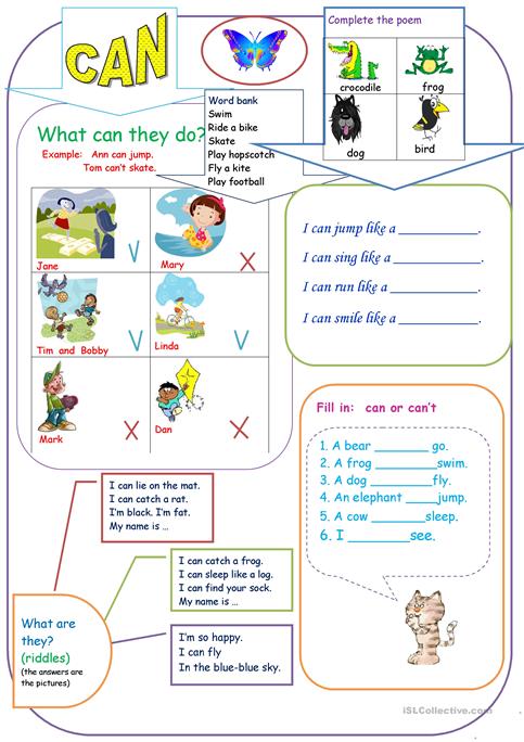 I Can Worksheets For Kindergarten