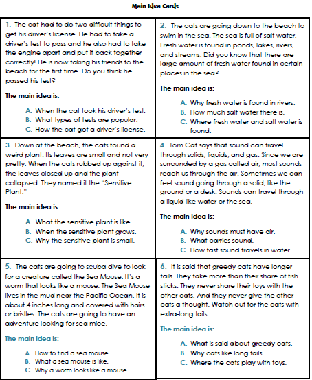 Central Idea Worksheets Worksheets For All