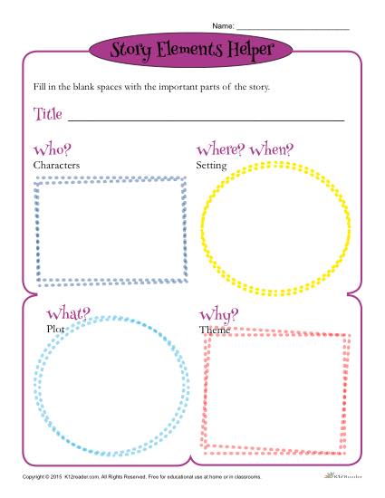 Characters Setting Plot Worksheets