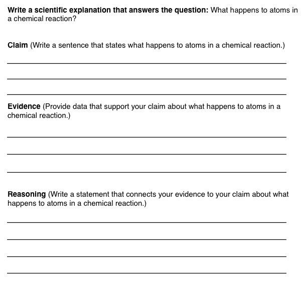 Claim Evidence Reasoning Worksheets Collection Of Solutions Claim