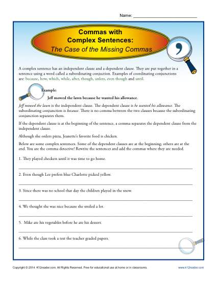 Commas With Complex Sentences