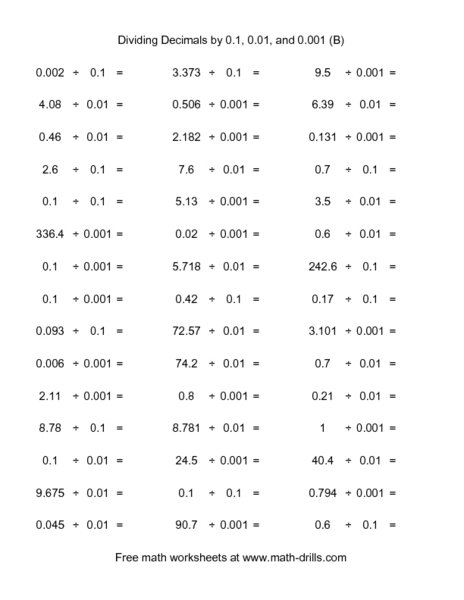 Division Worksheets 7th Grade
