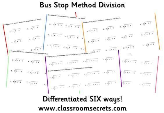 Division Worksheets Ks2 Bus Stop Method