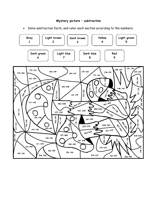 Double Digit Multiplication Coloring Worksheets Mushroom