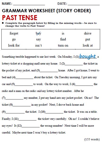English Grammar Worksheets For Grade 4 Tenses | Free Worksheets Samples