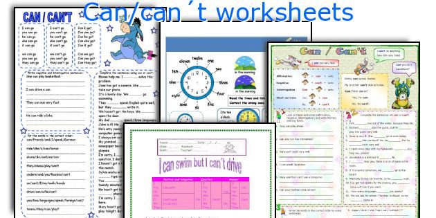 English Teaching Worksheets  Can CanÂ´t