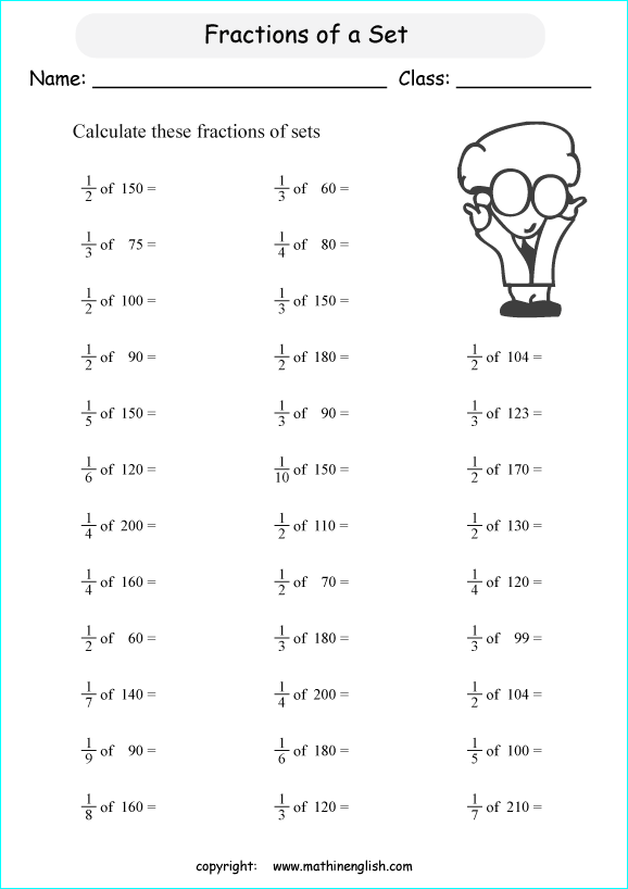Fractions Of A Set Worksheets Grade 4 Worksheets For All