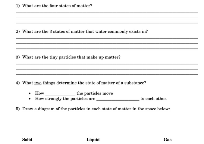 Free 8th Grade Science Worksheets