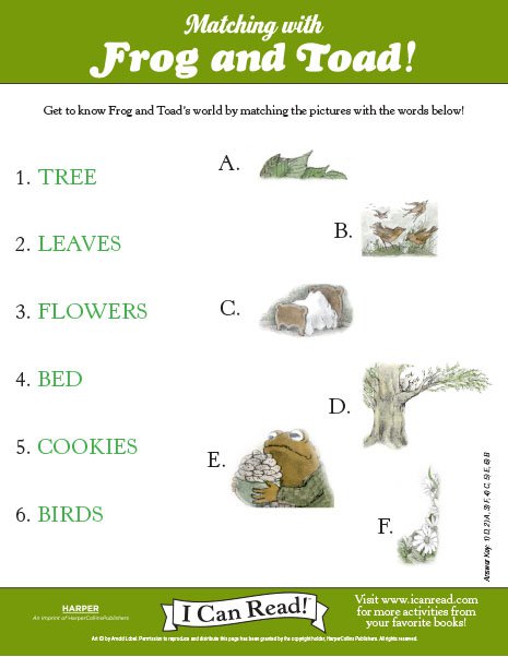 Frog And Toad Worksheets