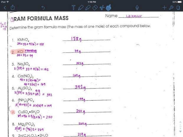 Gram Formula Mass Worksheet Blogger 988074442 Representation