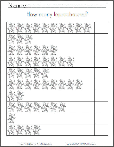 How Many Leprechauns Free Printable 1 10 Counting Worksheet For