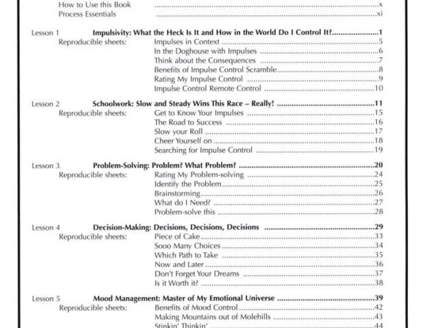 Impulse Control Worksheets For Teens Worksheets For All