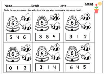 Kindergarten Number Bond Worksheet Worksheets For All