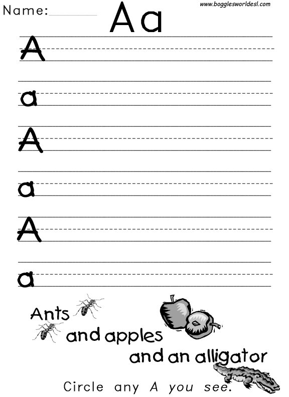 Letter A Handwriting Worksheets Kindergarten There Are Tons Of