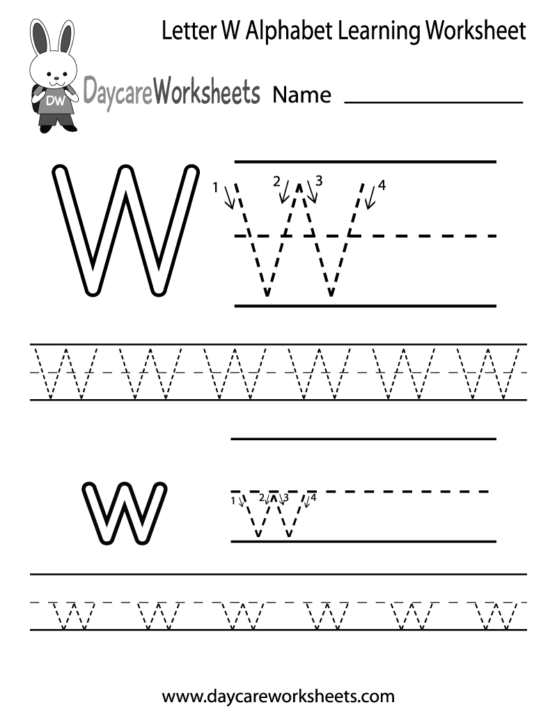Letter W Worksheets For Kindergarten Checks Worksheet  Letter