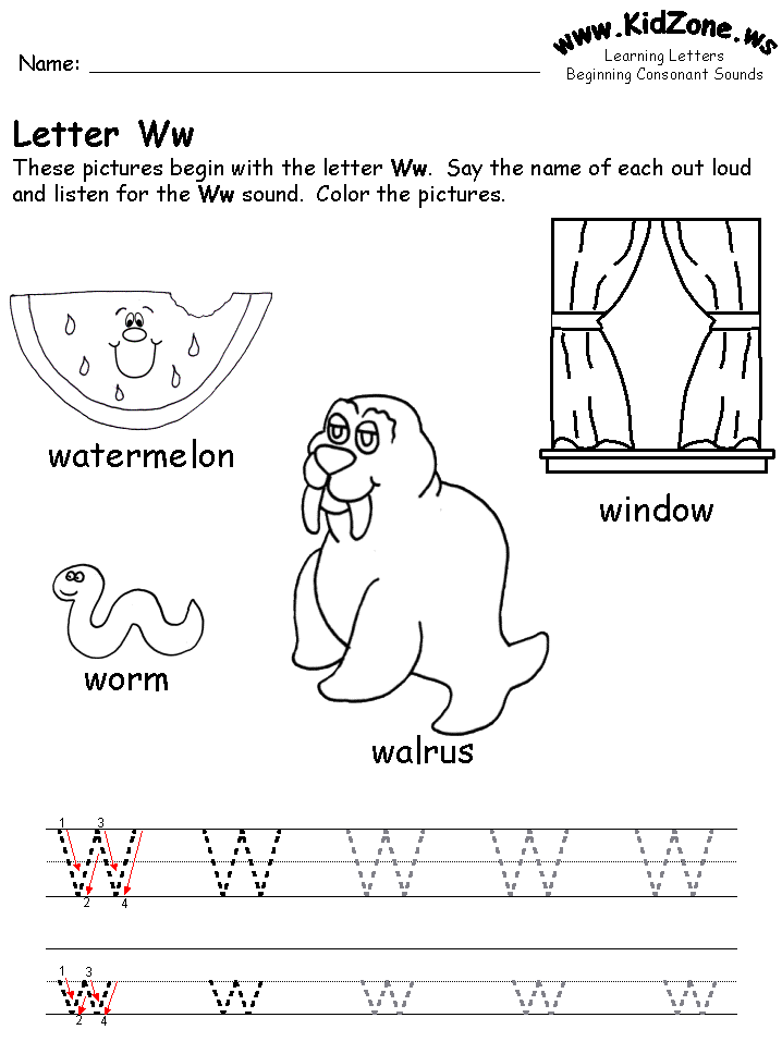 Letter W Worksheets For Kindergarten Checks Worksheet  Letter