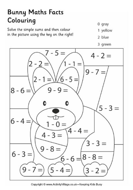 Maths Facts Colouring Pages