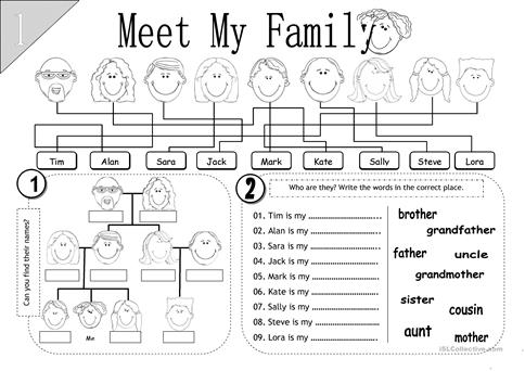 Meet My Family Worksheet
