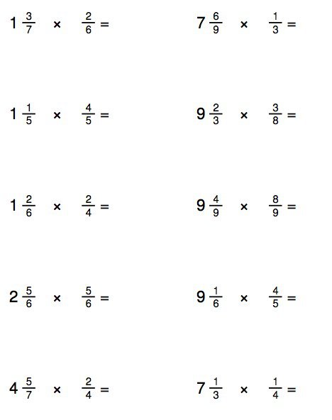 Multiplying Fractions Worksheets 6th Grade Worksheets For All
