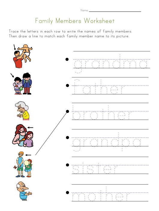 My Family Worksheet For Kindergarten | Free Worksheets Samples