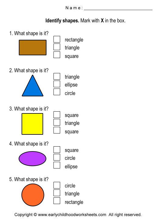 Naming Shapes Worksheets For Preschool And Kindergarten