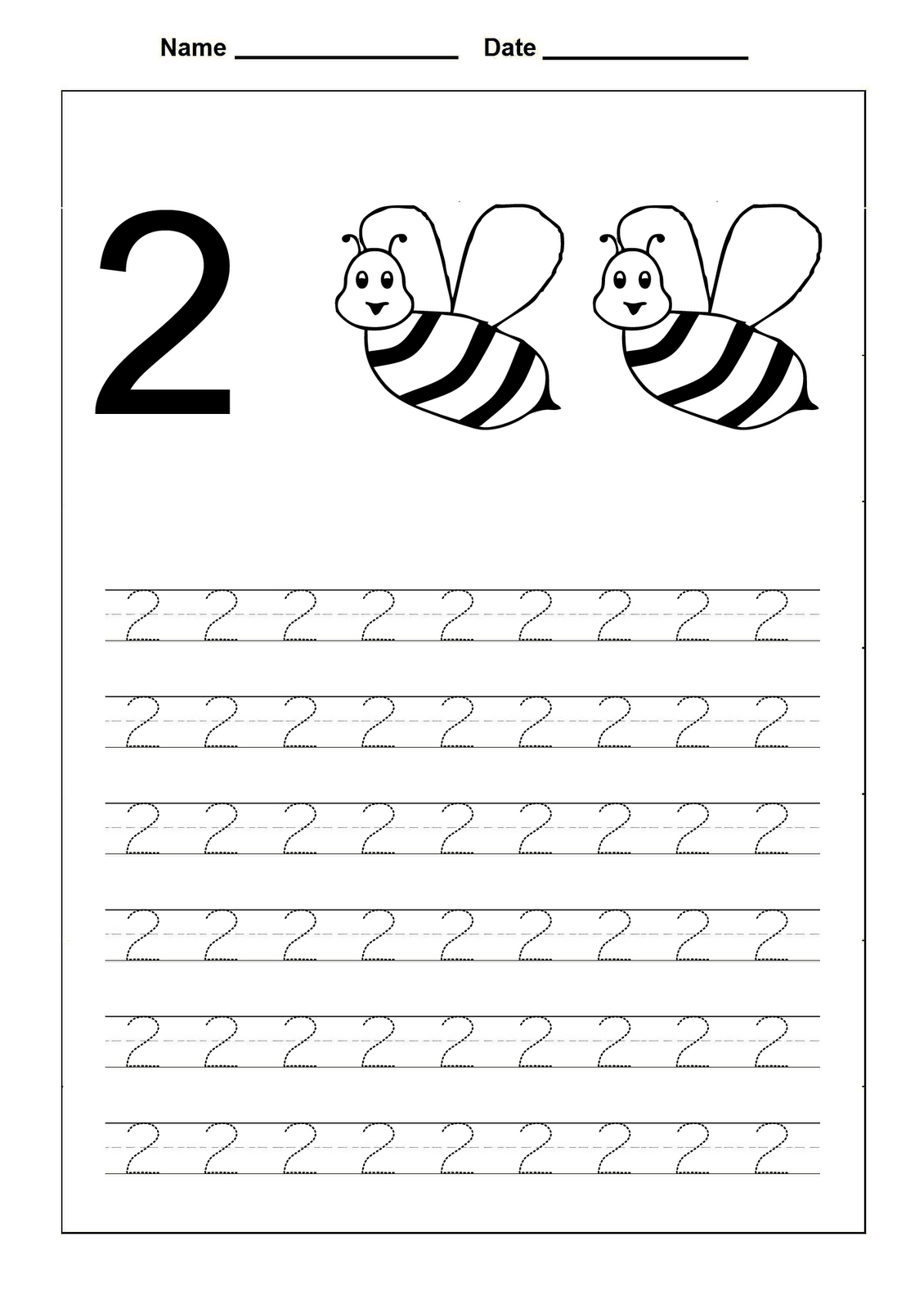 Number 2 Tracing Worksheets The Best Worksheets Image Collection