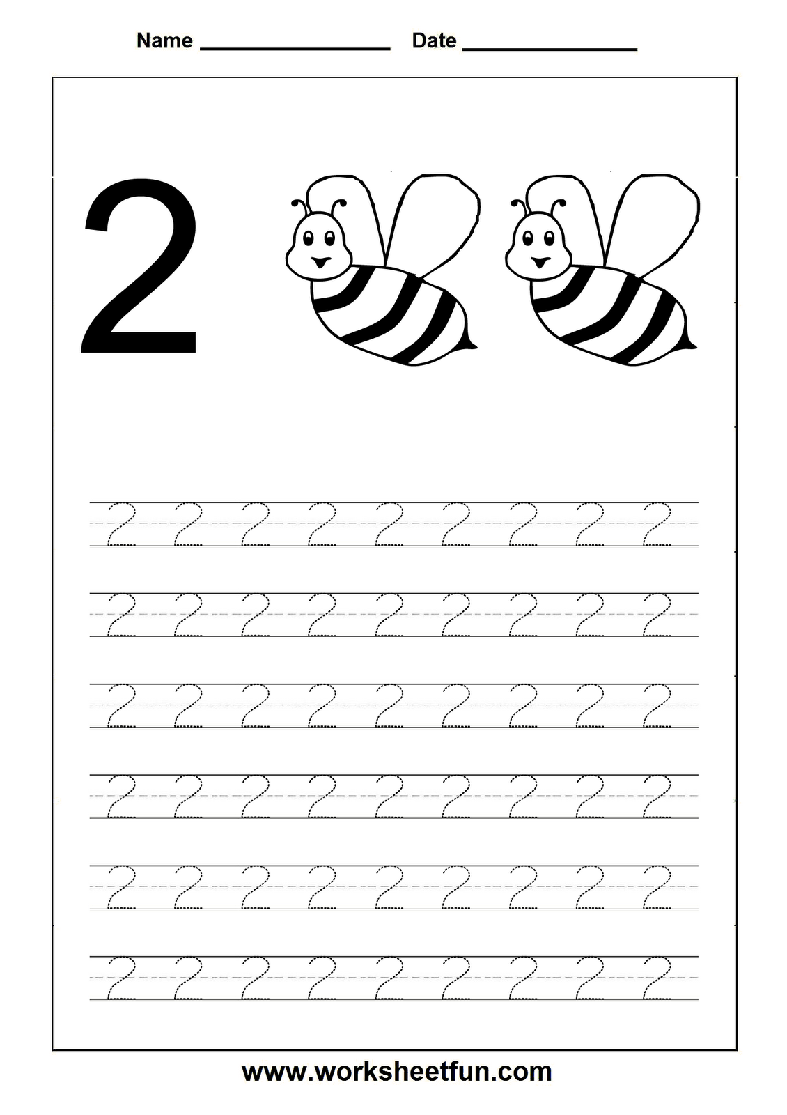 Number 2 Worksheet Preschool  Number  Best Free Printable Worksheets
