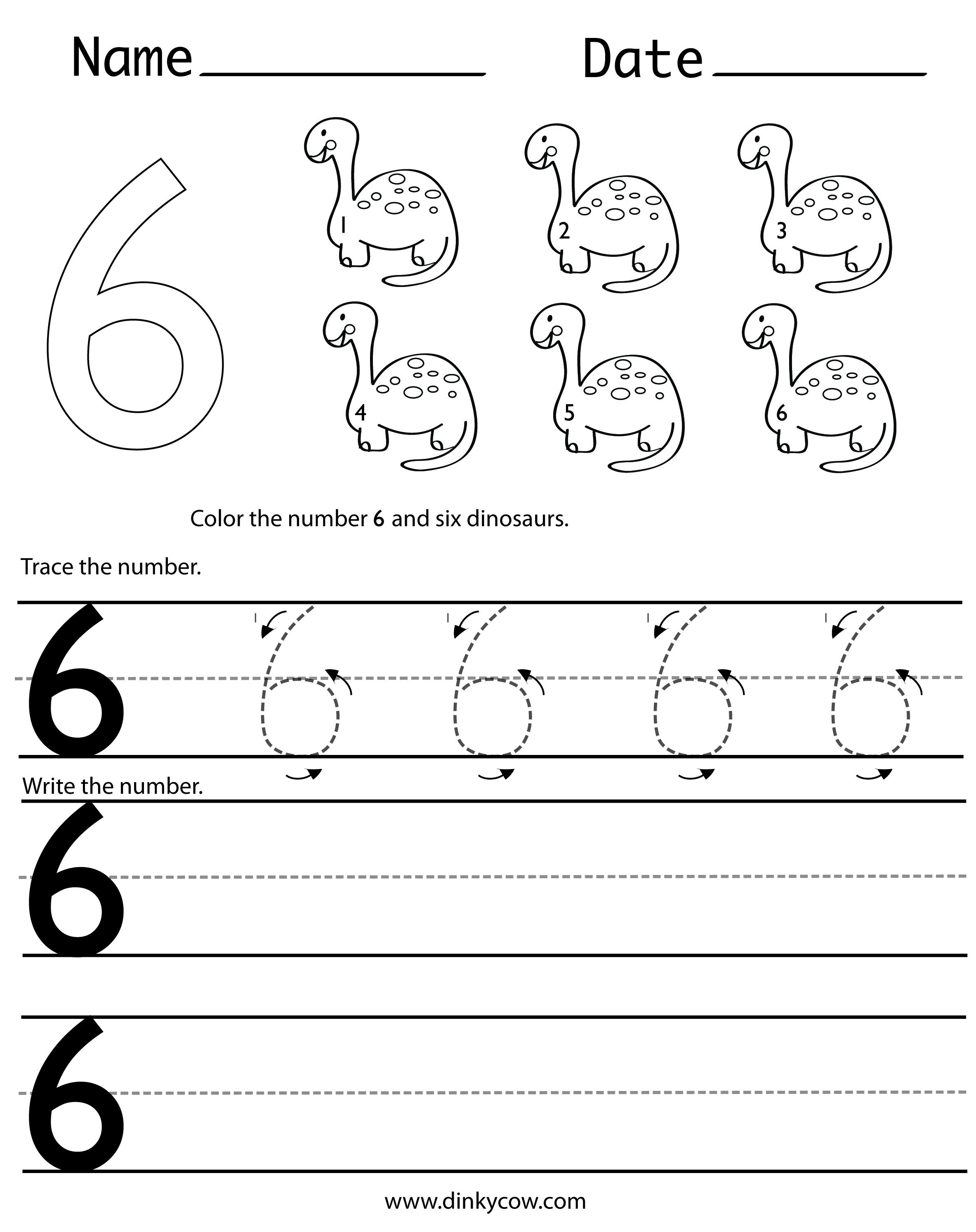 Number 6 Worksheets For Kindergarten  Number  Best Free Printable