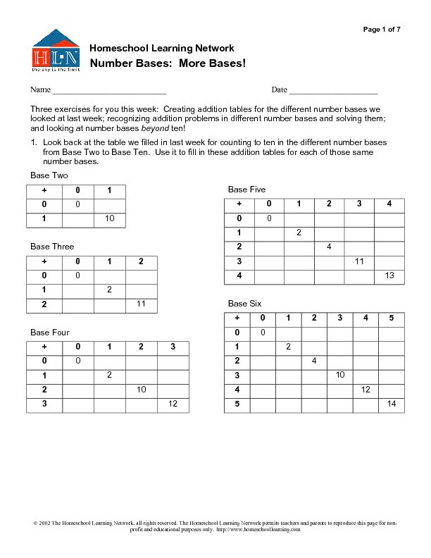 Number Bases Worksheet The Best Worksheets Image Collection
