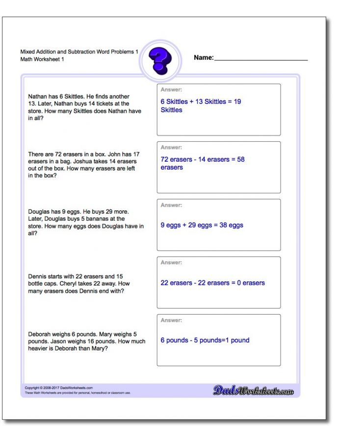 Number Stories Worksheets The Best Worksheets Image Collection