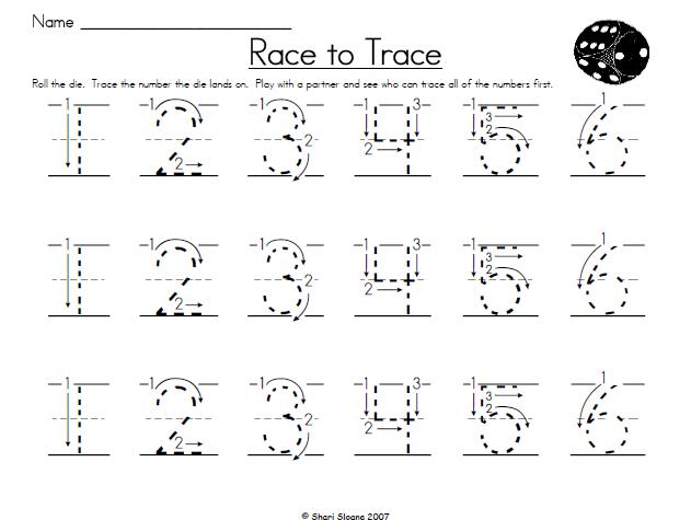 Numbers Dotted Worksheet Tracing Numbers 0 Through 9 Kindergarten