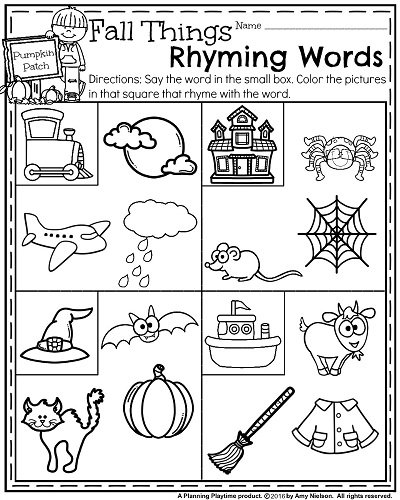 October Kindergarten Worksheets