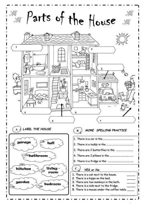 Parts Of The House Worksheet